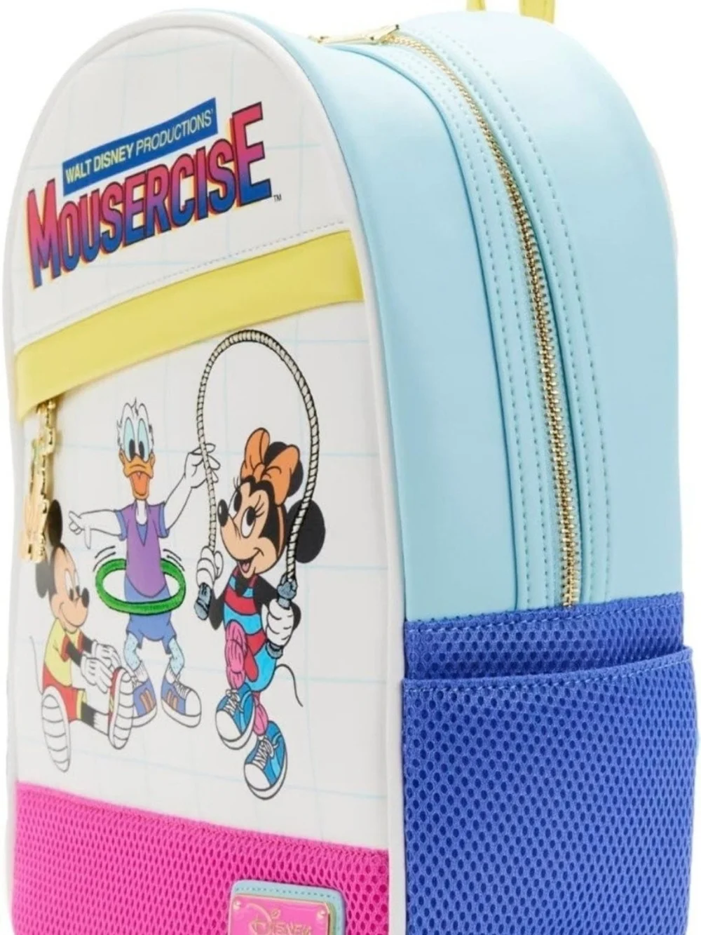 Disney Mousercise Mini Backpack - Light Blue, Pink & Yellow